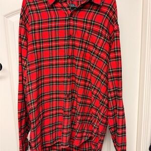 J. Crew Red and Green Plaid Casual Shirt